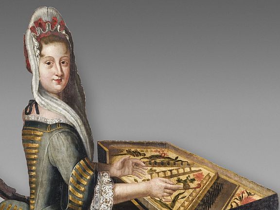 Frau am Cembalo