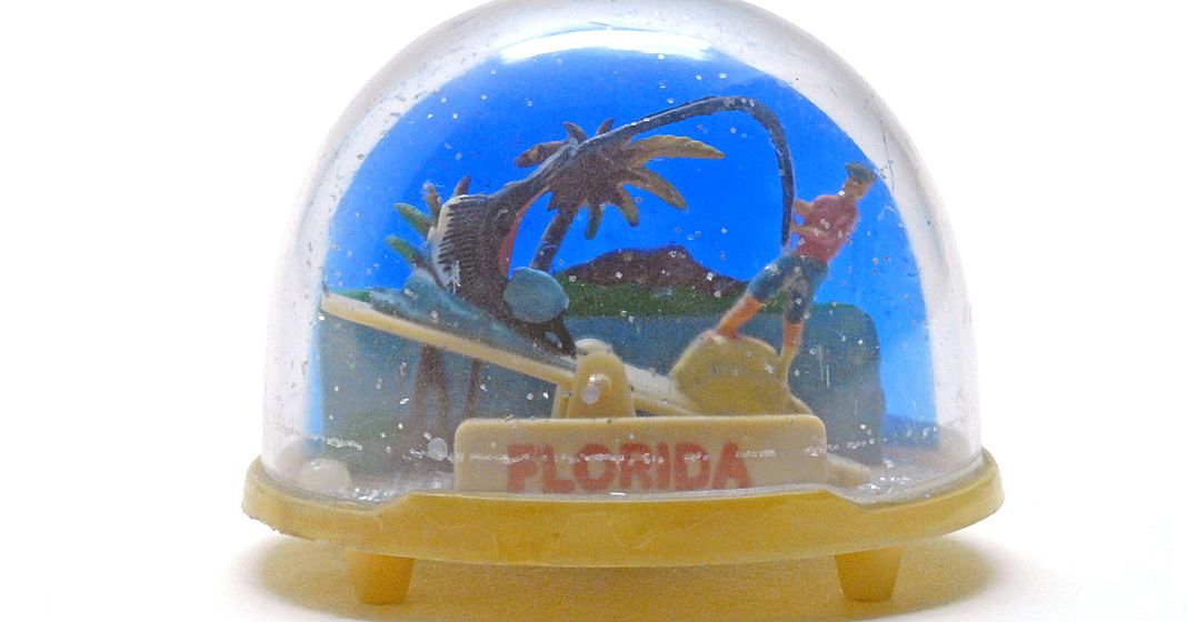 Miami Florida Schneekugel – Bunt, 65 Mm, Glas-Kugel Mit Dekoration