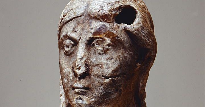 Figur (Fragment): Kopf des Erzengels Raphael aus dem Baseler ...