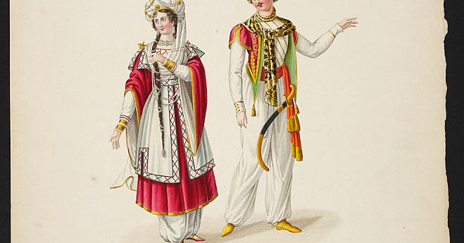 Lithografie Tunis. Madame la Comtesse de ButtlerHaimhausen. Monsieur