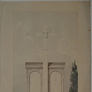 Grafik Entwurf fuer ein Grabdenkmal