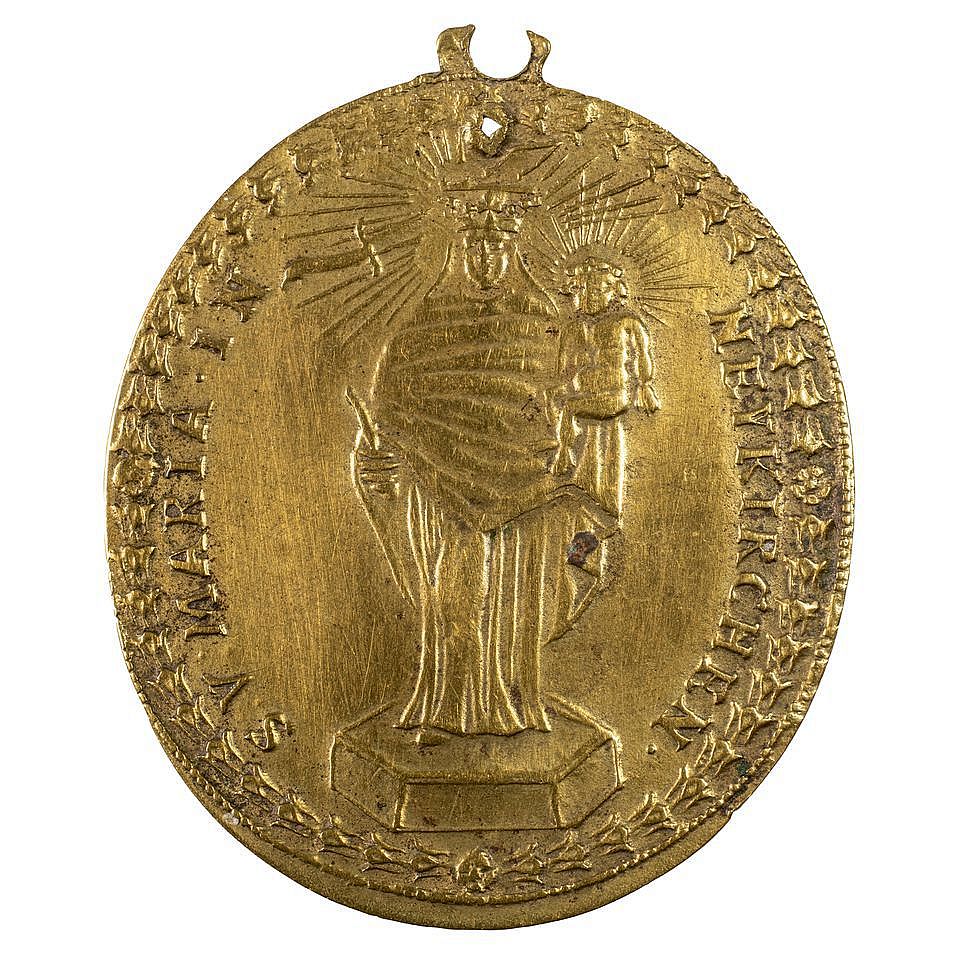 Ich Schwöre Beim Heiligen Medianus Wallfahrtsmedaille auf die Wallfahrt zur Madonna mit dem gespaltenen