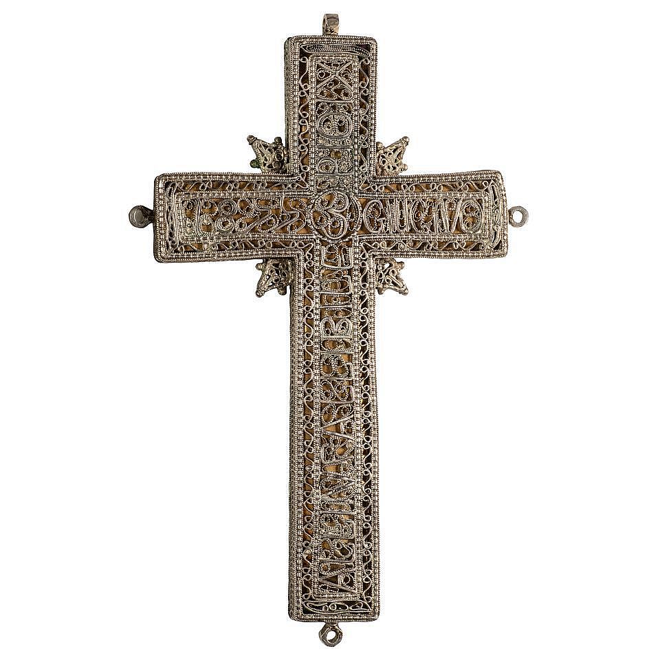 Kreuz auf Papst Pius IX. aus Filigran Bayerisches Nationalmuseum