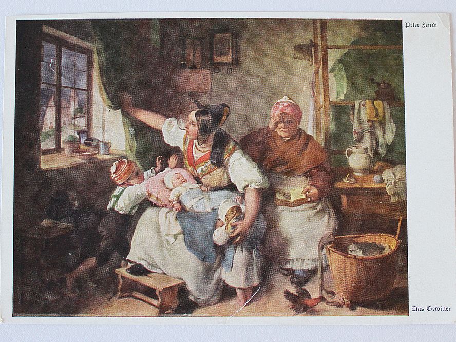 Bildpostkarte: "La Chaumière" (Gemälde von Camille Bellanger ... Bildpostkarte: "La Chaumière" (Gemälde von Camille Bellanger ...