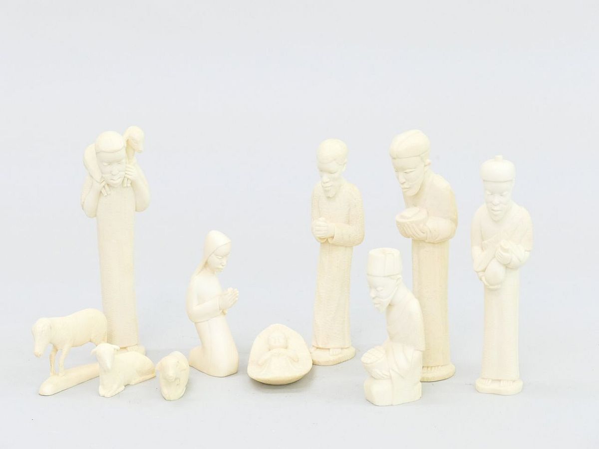 Krippe Heilige Familie, Tabletop Heilige Familie Statue Dekoration, 7.5in Weihnachtsstatue Aus Holz Jesus-Figur
