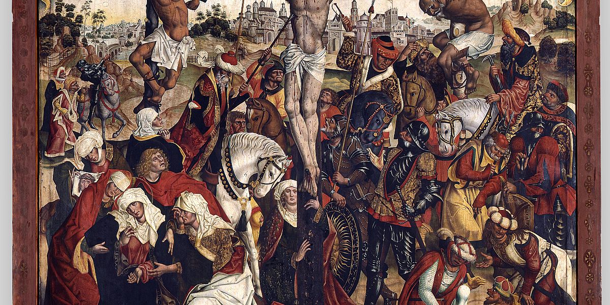 Mitteltafel mit der Kreuzigung Christi vom Hochaltar der Münchner